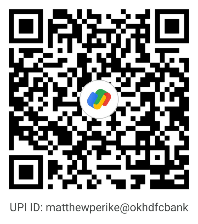 UPI QR code for Matthew, matthewperike@okhdfcbank